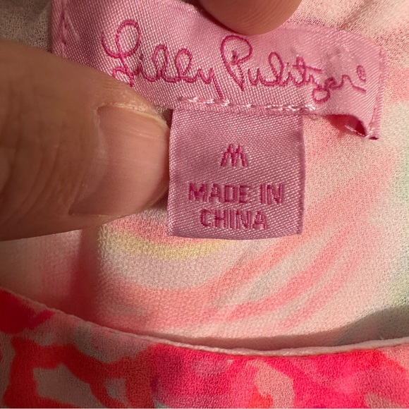 Lilly Pulitzer Lexi dress in "Beach Please," size M, slip dress, flounce overlay - Picture 4 of 14